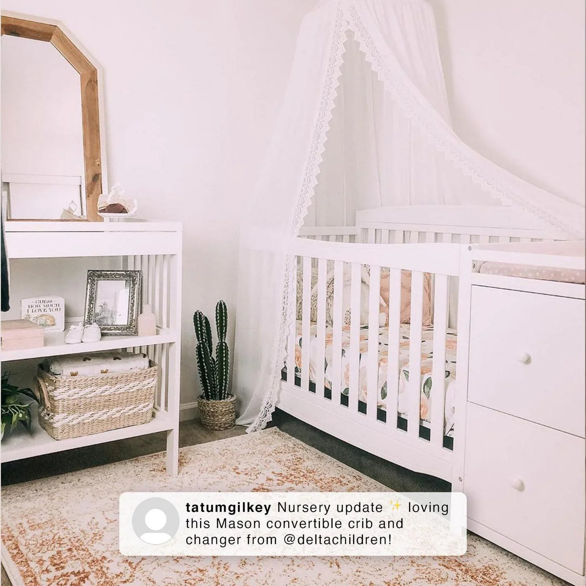 2026 NewDelta Children Mason 6-in-1 Convertible Crib and Changer. Gray
