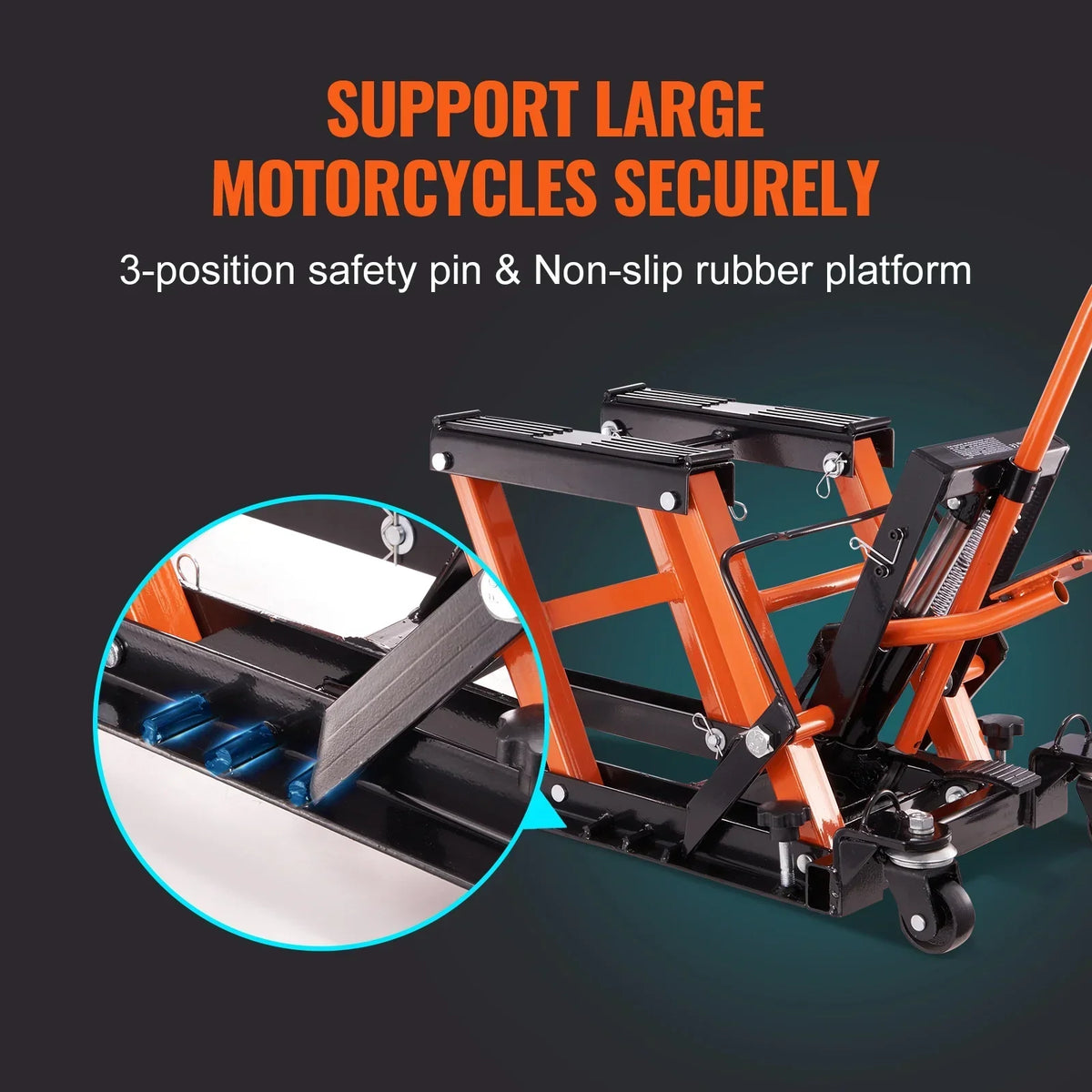 2026 NewKFFKFF 1500 LB Hydraulic Motorcycle ATV Lift Jack Hydraulic Pump Hoist Jack ATV Dirt Bike Stand