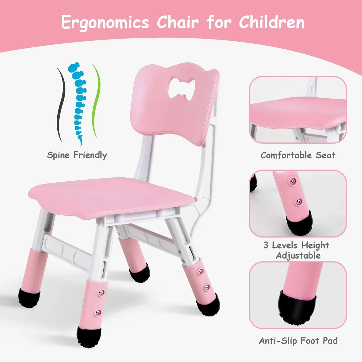 2026 NewLAZY BUDDY Kids Table and 4 Chairs Set, Height Adjustable Toddler Desk with Graffiti Desktop, Kids Activity Table Set for Daycare, Home