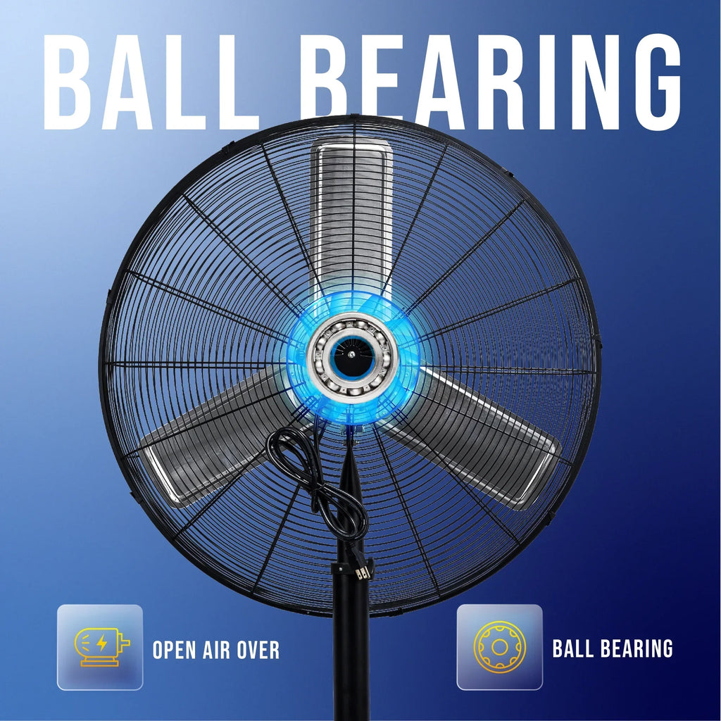 2026 NewTornado - 20 Inch High Velocity Metal Oscillating Pedestal Fan - Commercial, Industrial Use Water-Resistant
