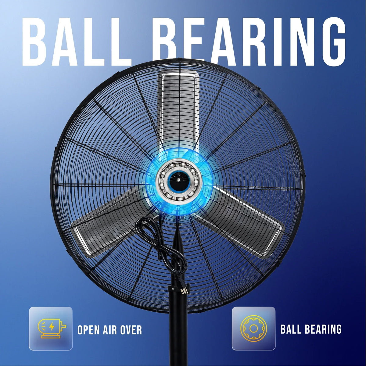 2026 NewTornado - 20 Inch High Velocity Metal Oscillating Pedestal Fan - Commercial, Industrial Use Water-Resistant