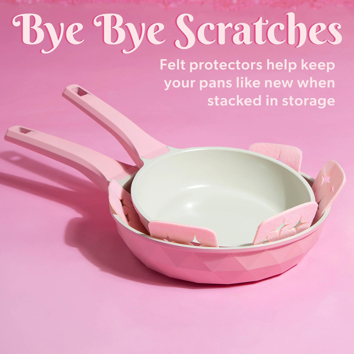 2026 NewParis Hilton 10-Piece Ceramic Nonstick Cast Aluminum Cookware Set, Clean Ceramic Coating, Faceted Pink Design
