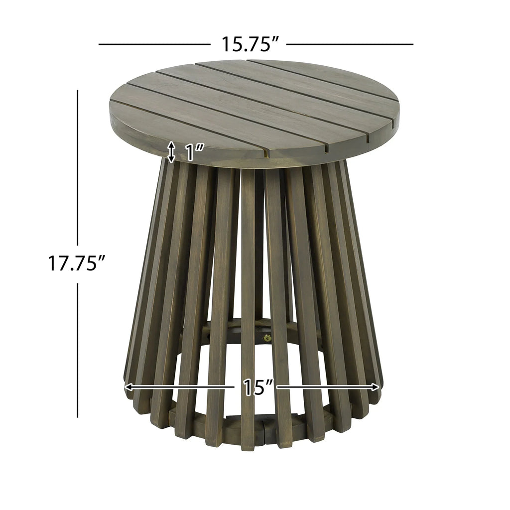 2026 NewChristopher Knight Home Outdoor Acacia Wood Patio Side Table, Round Coffee Table for Backyard, Lawn, or Balcony, Light Teak