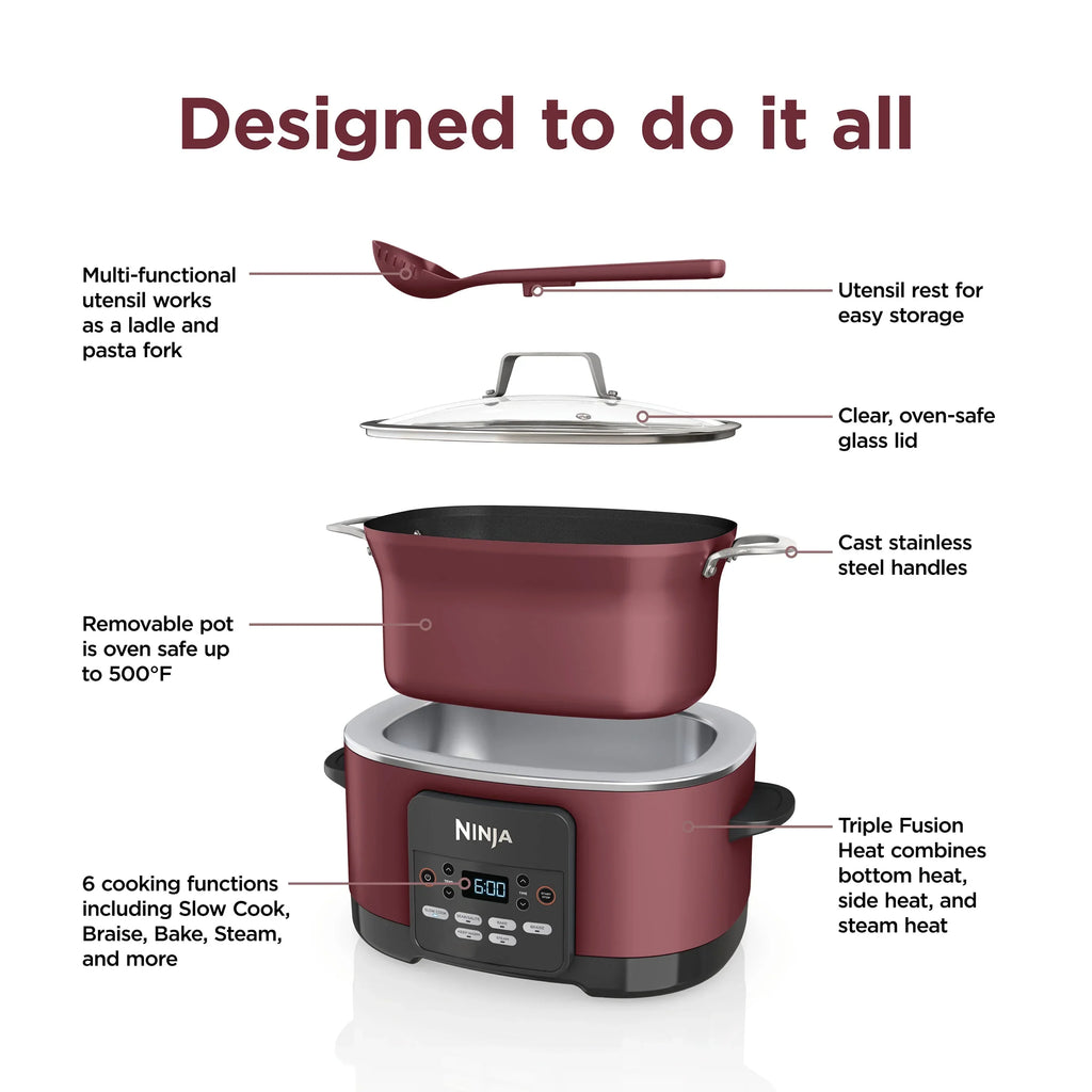 2026 NewNinja Foodi Possible Cooker 8.5qt Multi-Cooker, Cherry Tarte, MC1000WM