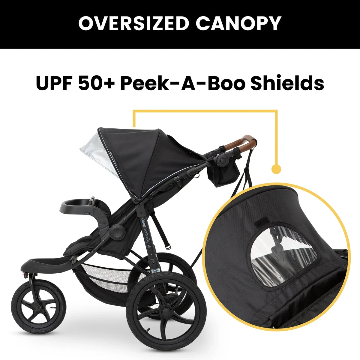 2026 NewJeep TurboGlyde Jogging Stroller by Delta Children, Black