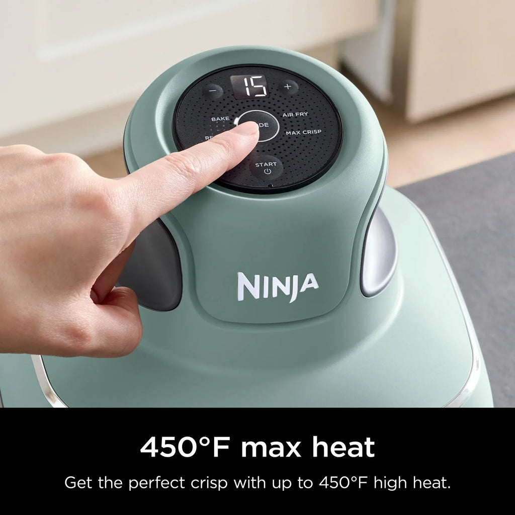 2026 NewNinja Crispi 4-in-1 Portable Glass Air Fryer Cooking System, 4-Qt & 6-Cup Containers, Cyberspace