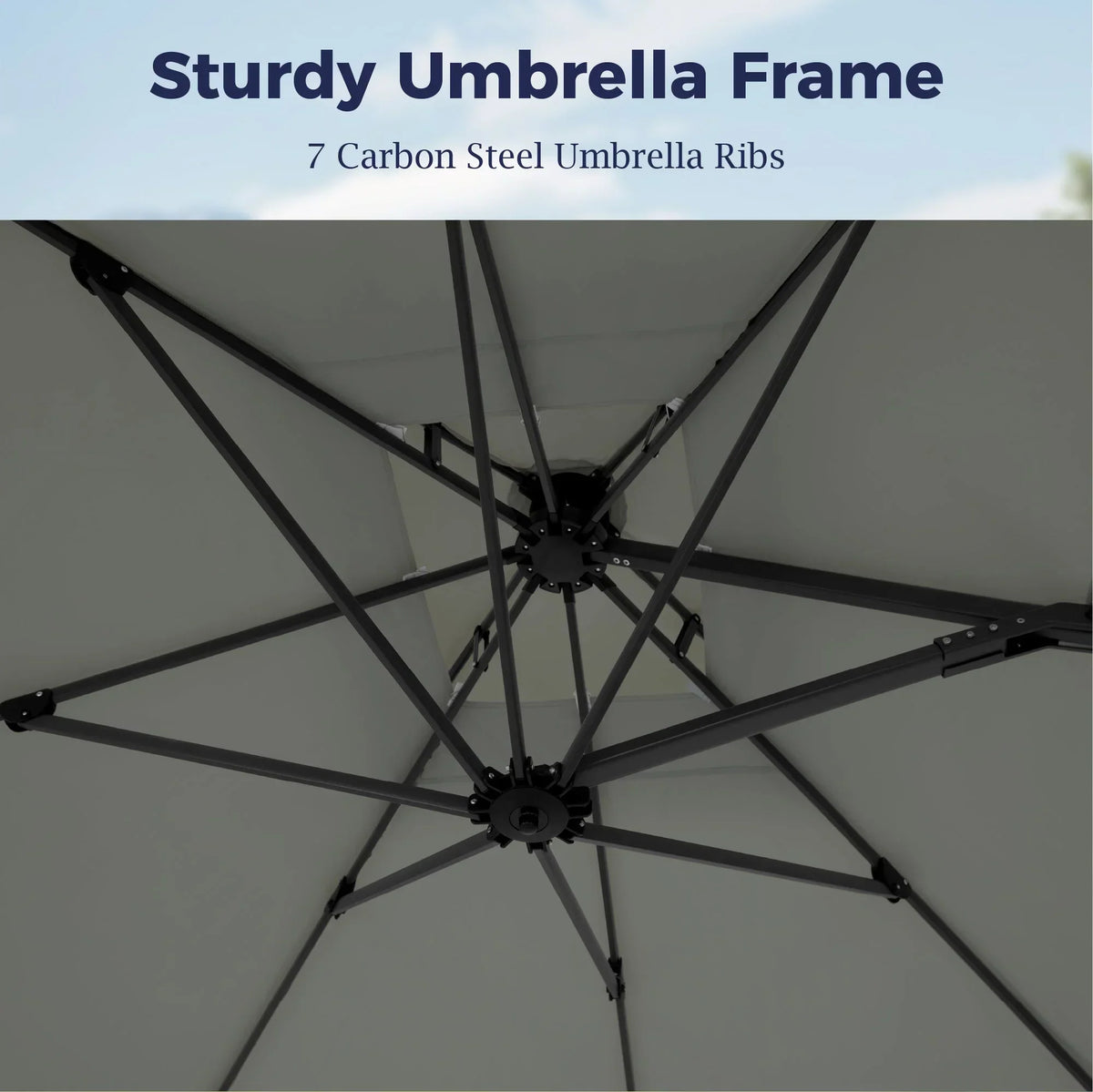 2026 NewAlpha Joy 12x9ft Outdoor Patio Umbrella Large Rectangle Offset Cantilever Double Umbrella with 360°Rotation, Beige