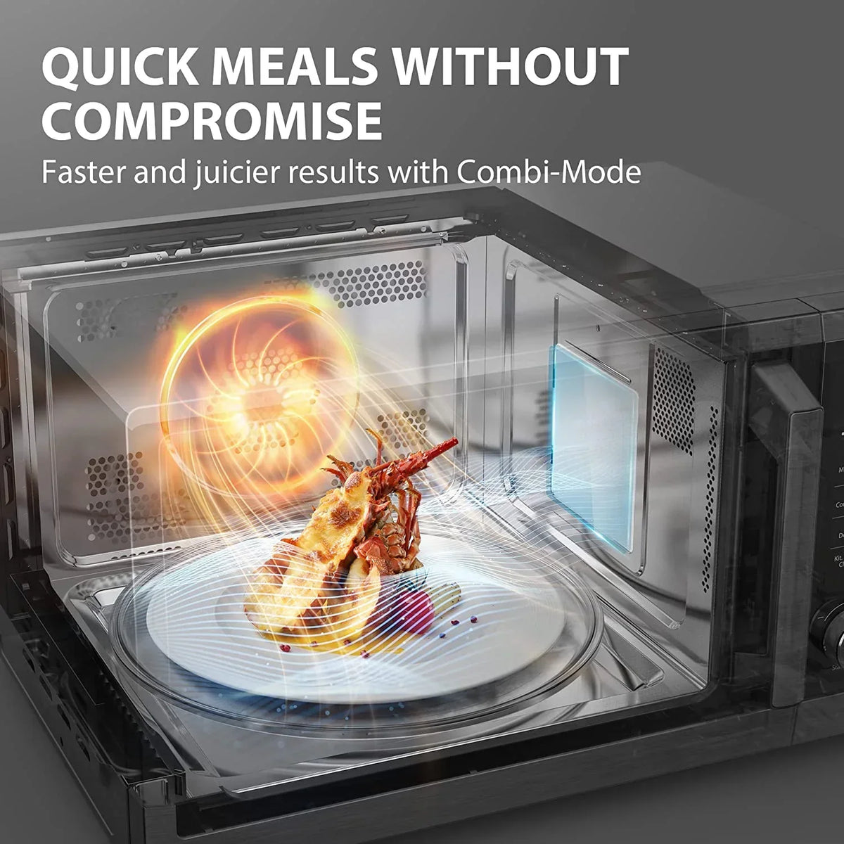 2026 NewTOSHIBA 7-in-1 Countertop Microwave Oven Air Fryer Combo, Inverter, Convection, Broil, Speedy Combi, Even Defrost, Humidity Sensor, Mute Function, 27 Auto Menu&47 Recipes, 1.0 cu.ft/30QT, 1000W