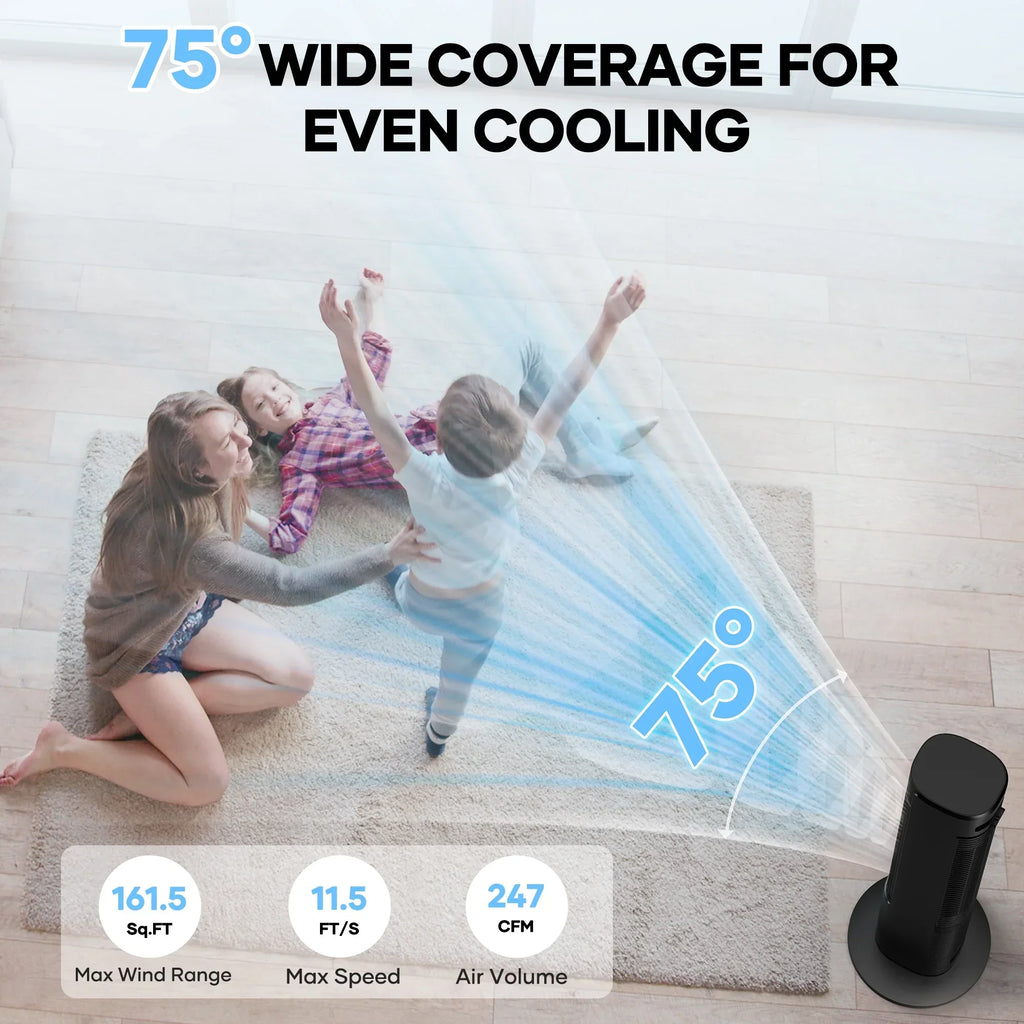 2026 NewMaxKare 3-in-1 Tower Fan, Air Cooler with FCC & ETL, Humidifier for Office & Bedroom, 40'' High, White