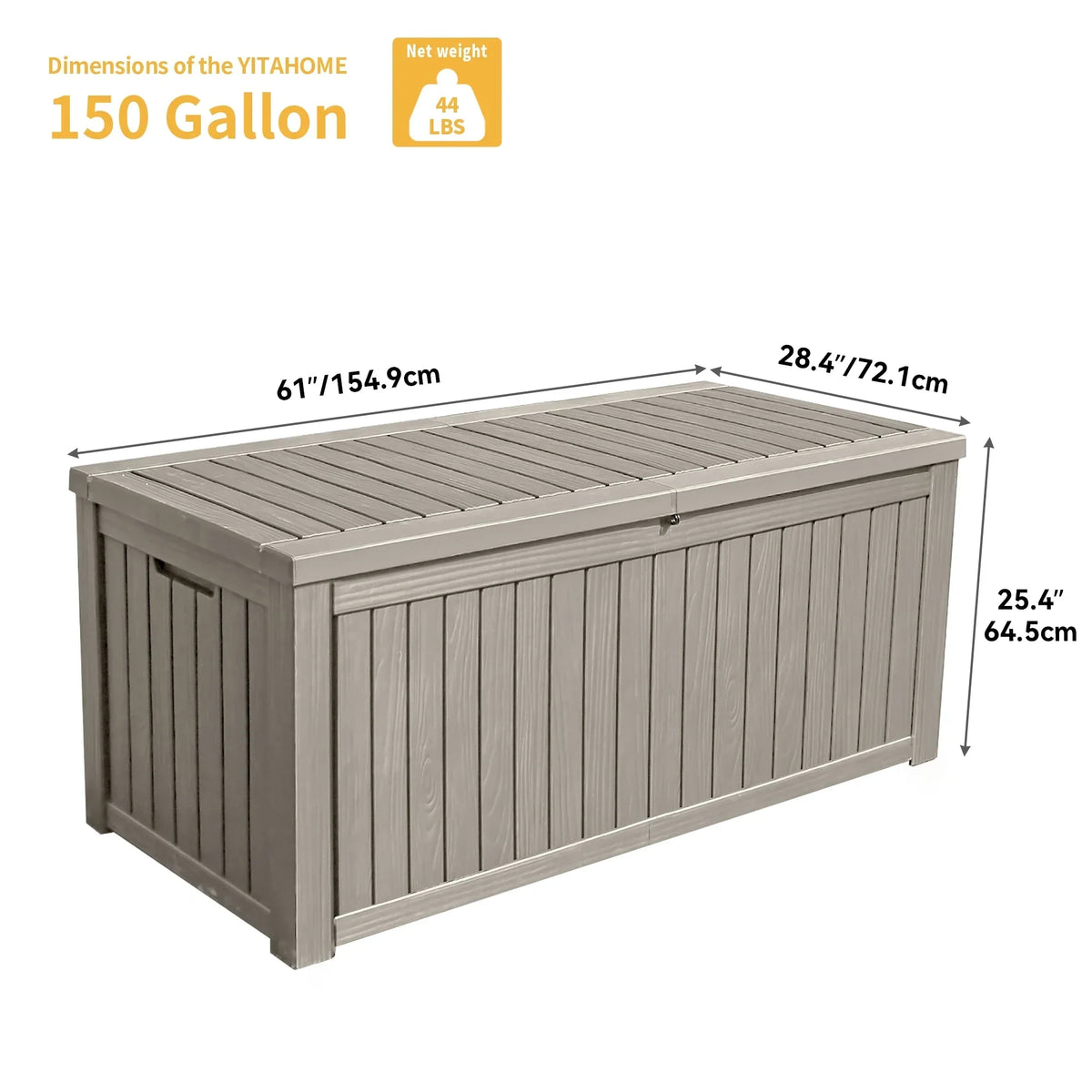 2026 NewUforic 150 Gallon Outdoor Storage Deck Box, Large Outdoor Storage Organized w/Divider,for Patio Furniture,Garden Tools, Black