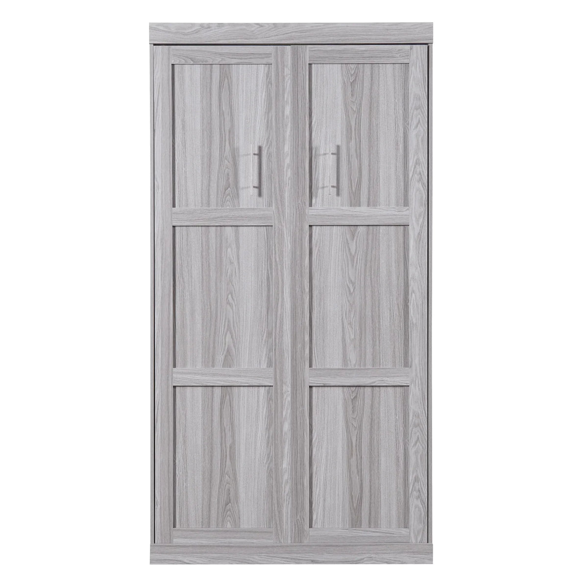 2026 NewEuroco Pine Wood Twin Size Murphy Bed, Convertible Wall Bed into A Cabinet, Gray