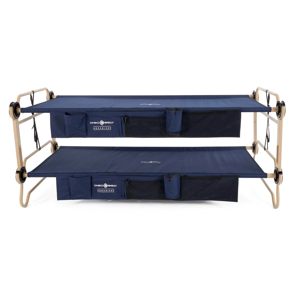 2026 NewDisc-O-Bed XL Cam-O-Bunk Benchable Double Cot with Storage Organizers, Navy