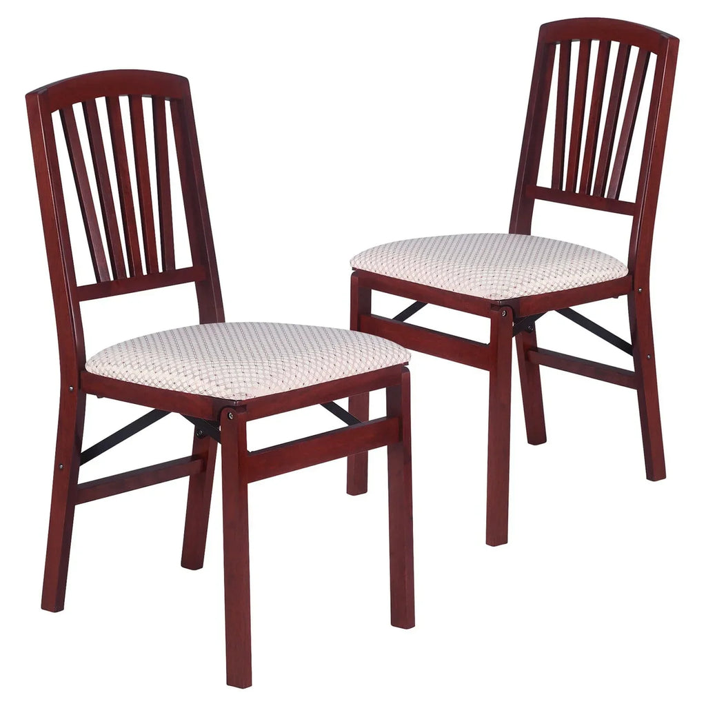 2026 NewMission Fusion Folding Chair (Set of 2)- Blush Fabric and Fruitwood