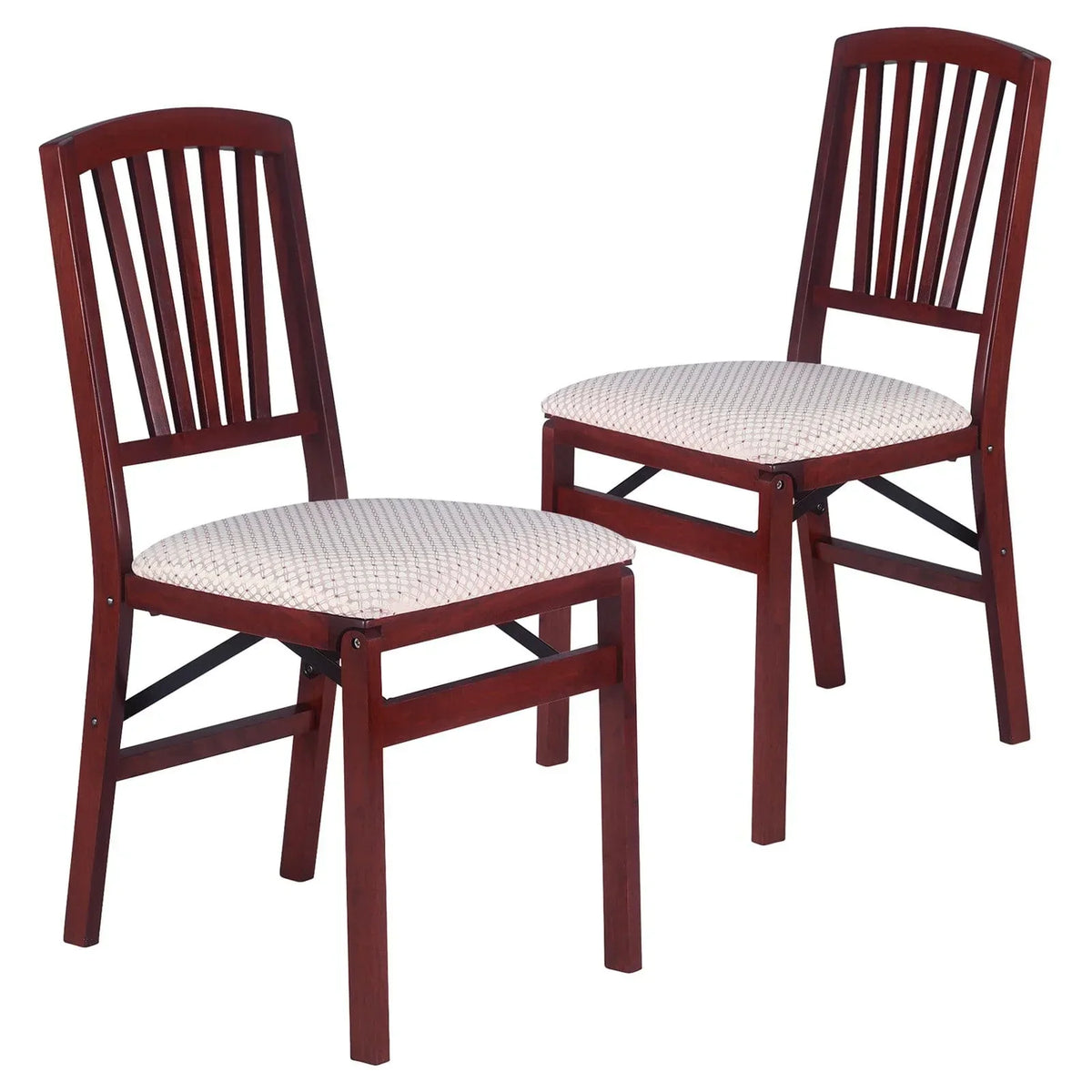 2026 NewMission Fusion Folding Chair (Set of 2)- Blush Fabric and Fruitwood