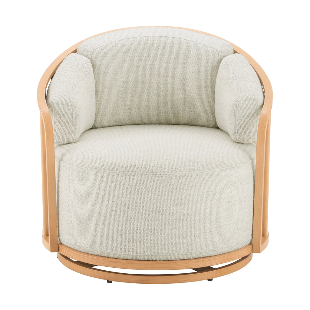 2026 NewBetter Homes & Gardens Lillian Swivel Birdcage Accent Chair, Cream Linen