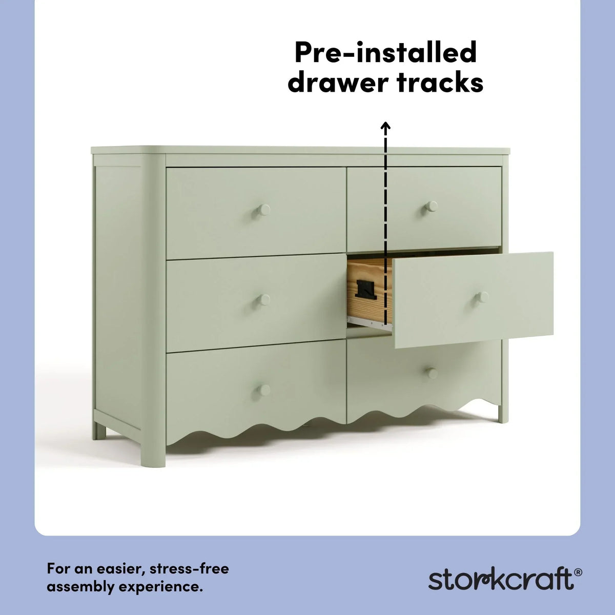 2026 NewStorkcraft Casablanca 6 Drawer Nursery Dresser, Sage