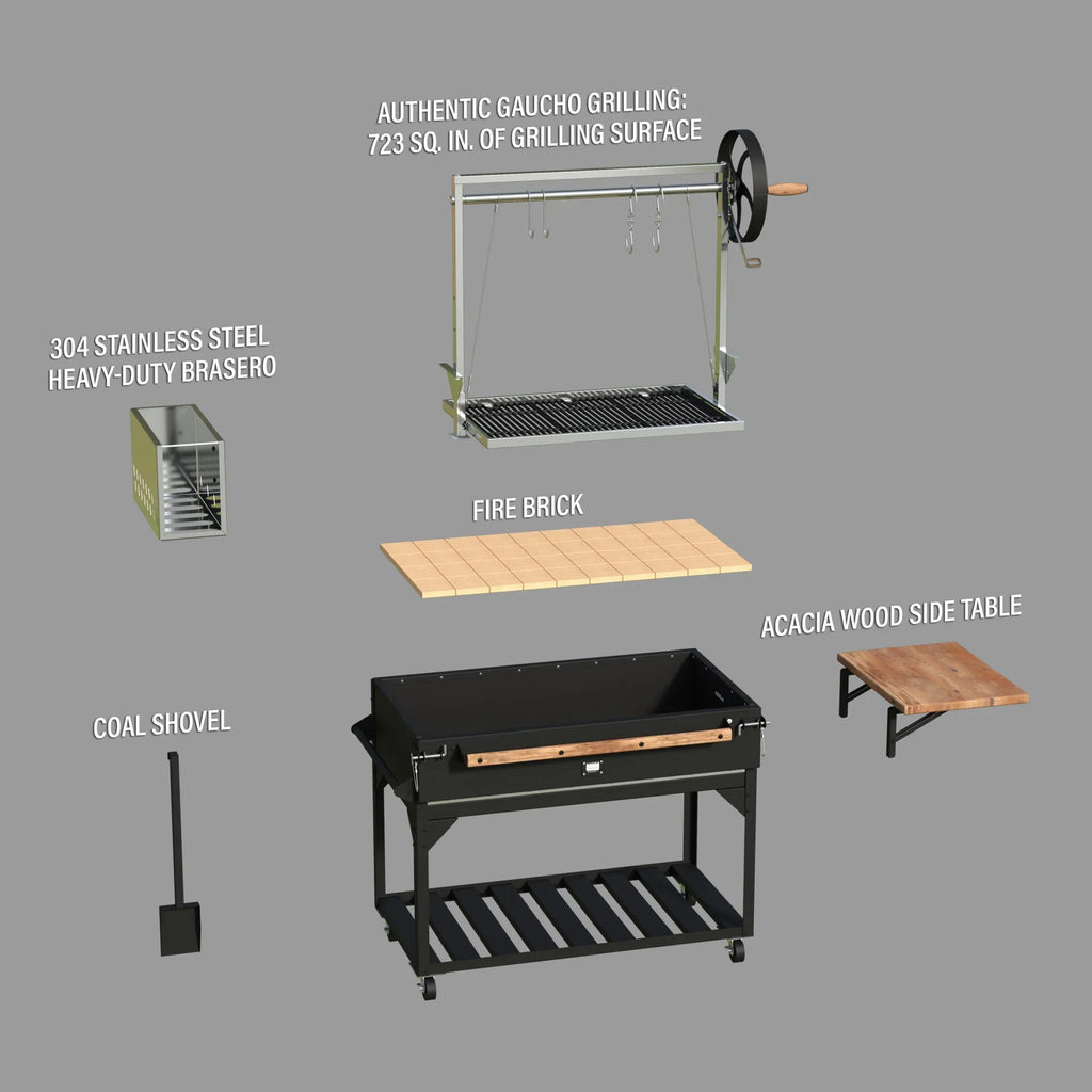 2026 NewBackyard Discovery Argentine Santa Maria Wood Fire & Charcoal Steel BBQ Grill, Brasero