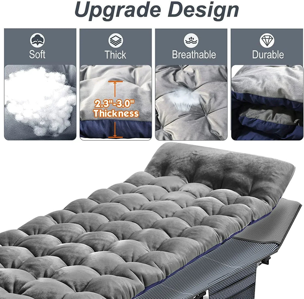 2026 NewABORON Portable Camping Cot with Mattress & Carry Bag, 75''x28'' Folding Sleeping Cots, Folding Bed Cot for Adults & Kids