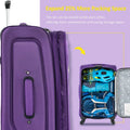 2026 NewSoftside Luggage Expandable 3 Piece Set Suitcase Upright Spinner Softshell Lightweight Luggage Travel Set