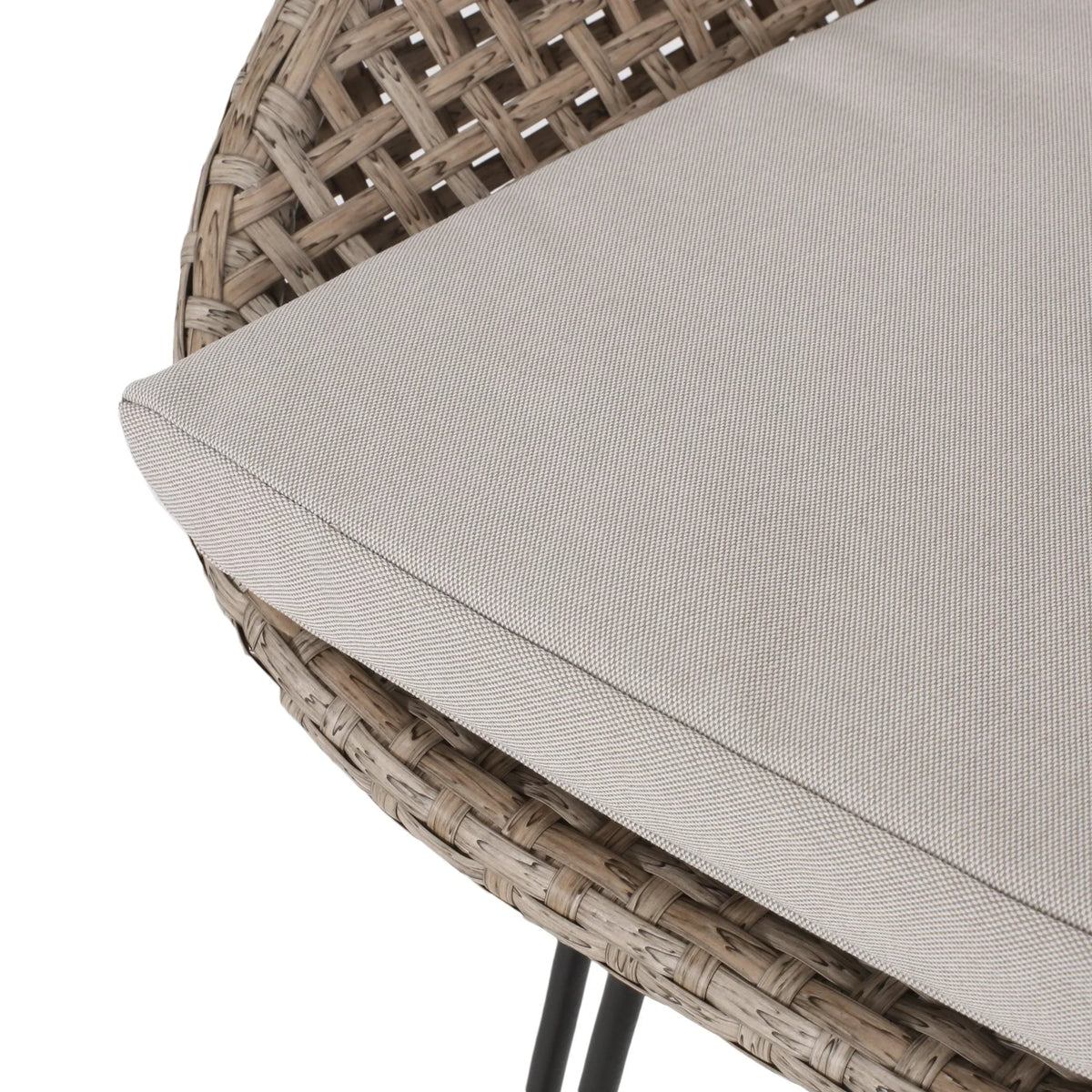 2026 NewVerano Wicker and Metal Outdoor Barstools with Cushion, Set of 4, Mixed Brown and Beige
