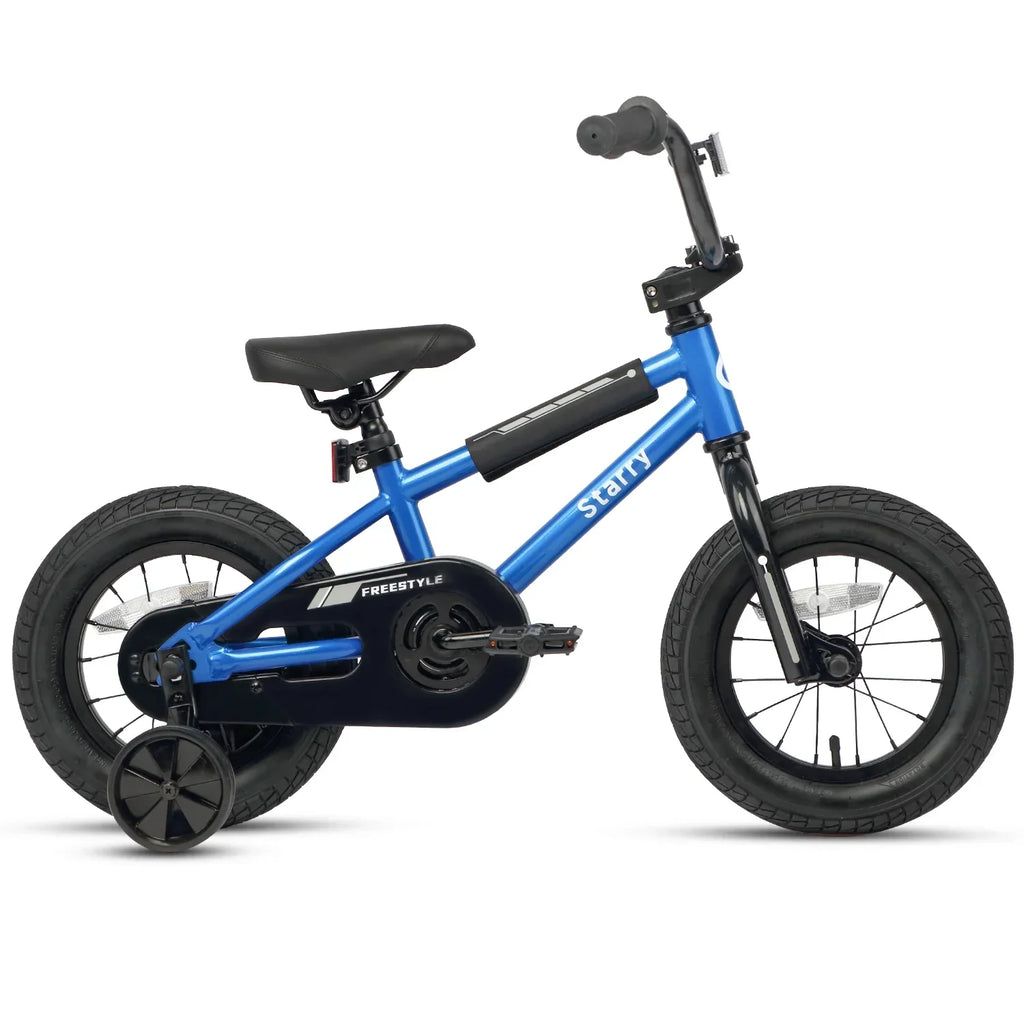 2026 NewGlerc 14 Inch Little Kids Bike BMX Style Bicycle with Training Wheels Coaster Brake for 3 4 5 Years Old Boys Girls, Blue