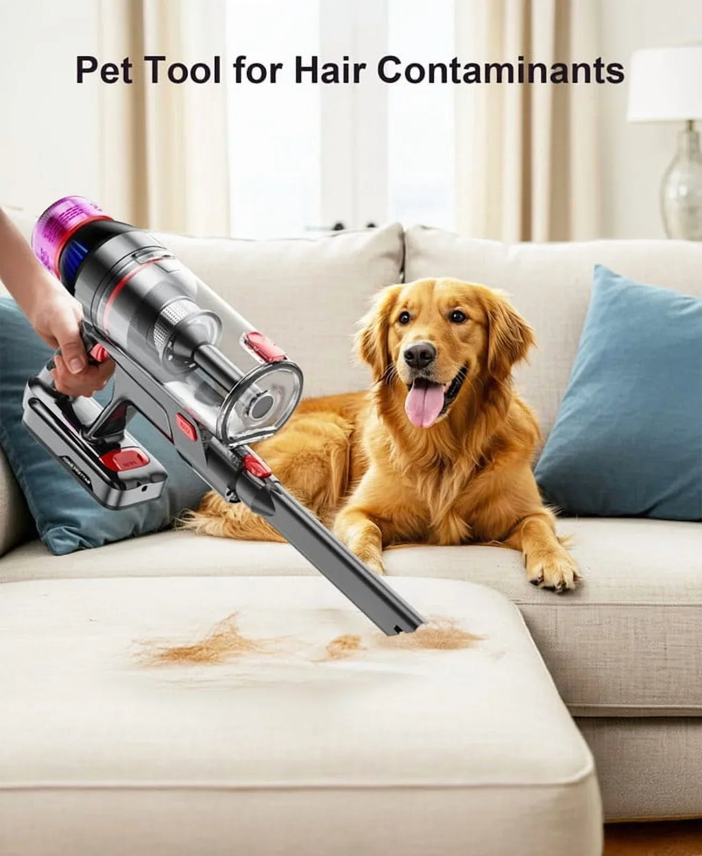 2026 NewHosaud Cordless Vacuum Cleaner - 45000pa 550W 55mins 2600mAh Lightweight Stick Vacuum Cleaners for Home Pet Hair Carpet Floor Purple