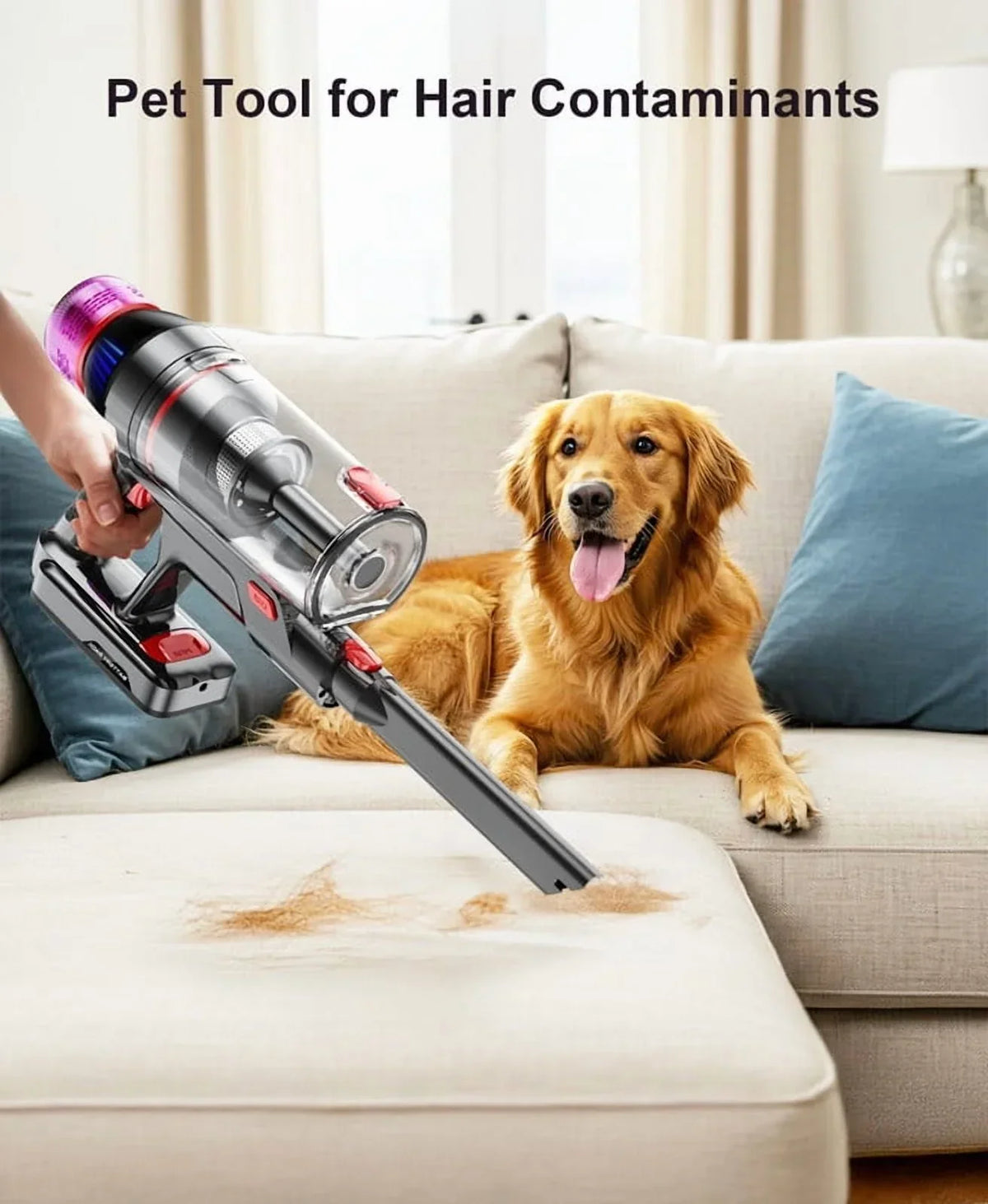 2026 NewHosaud Cordless Vacuum Cleaner - 45000pa 550W 55mins 2600mAh Lightweight Stick Vacuum Cleaners for Home Pet Hair Carpet Floor Purple