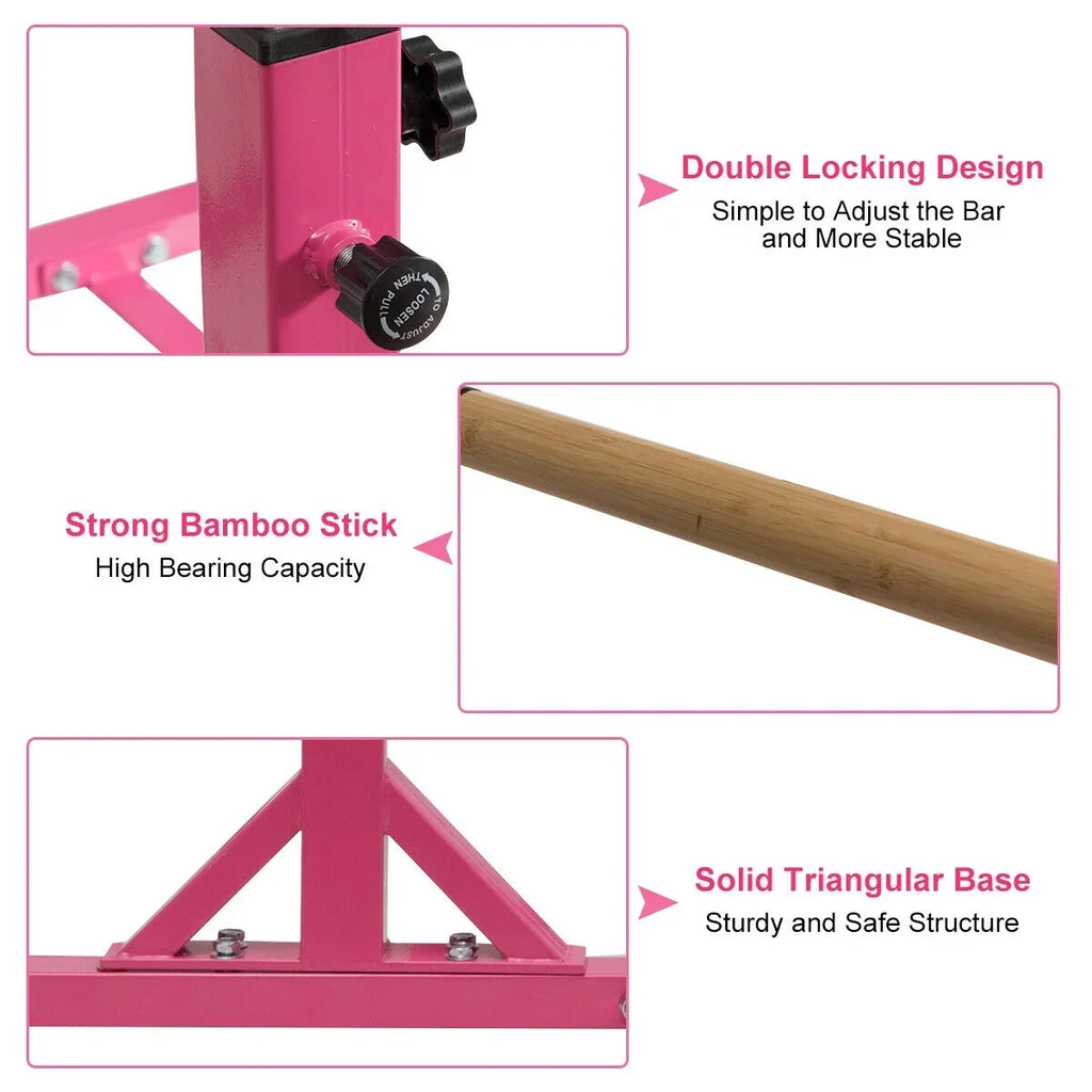 2026 NewCostway Kids Gymnastics Parallel Bars Double Horizontal Bars Adjustable Width Height