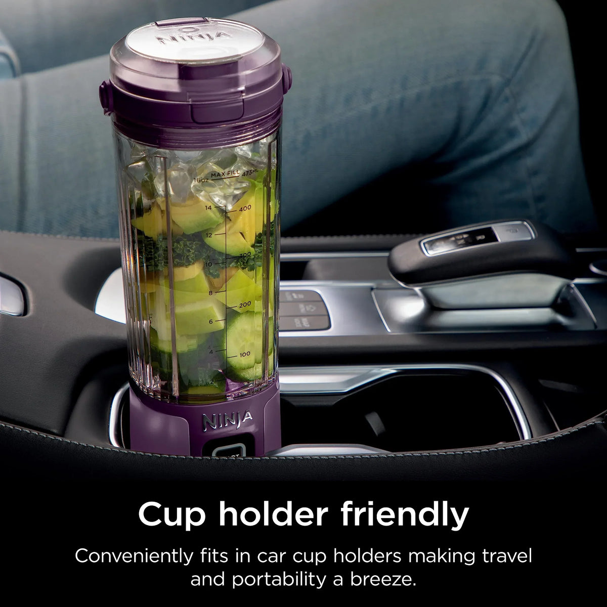 2026 NewNinja Blast Portable Blender, Cordless, 18oz. Vessel, Personal Blender for Shakes & Smoothies, BPA Free, Leakproof Lid & Sip Spout, USB-C Rechargeable, Dishwasher Safe Parts, Metallic Purple,