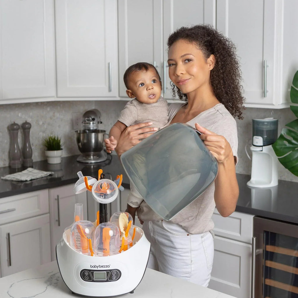 2026 NewBaby Brezza Baby Bottle Sterilizer and Dryer Machine Electric Steam Sterilization - Pacifiers. Glass. Plastic. and Newborn Feeding Bottles