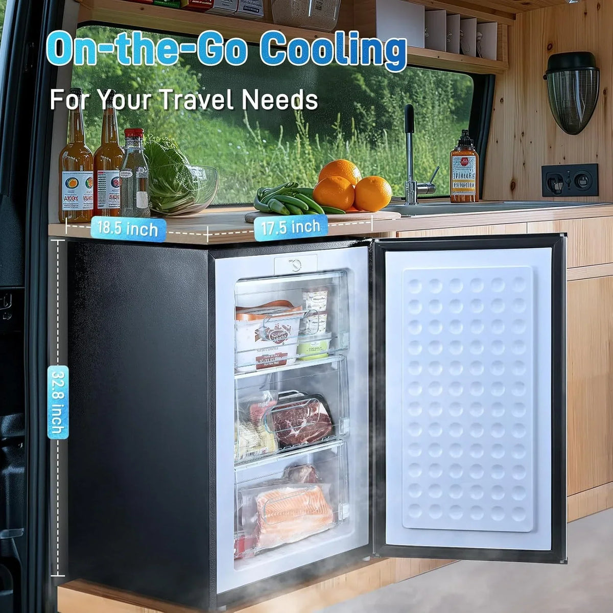2026 NewUpright Freezer, 3.0 Cu.ft Compact Upright Freezer with Adjustable Thermostat, Mini Freezer with Reversible Stainless Steel Single Door, Silver
