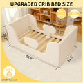 2026 NewLilypelle Toddler Bed Frame, Toddler Floor Bed with Removable Guard Rails, Small Bed for Boys and Girls, Standard Crib Size Toddler Bed"55.9 x 31.5 x 23.2 in"Beige