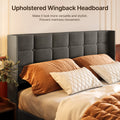 2026 NewLofka Lift Up Storage Bed Full Size, Modern Wingback Headboard, No Box Spring Needed, Hydraulic Storage, Dark Grey