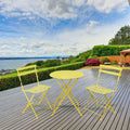 2026 NewAlin 3 Piece Relaxing Outdoor Furniture Set �?2 Handy Chairs With a Round Table - Yellow