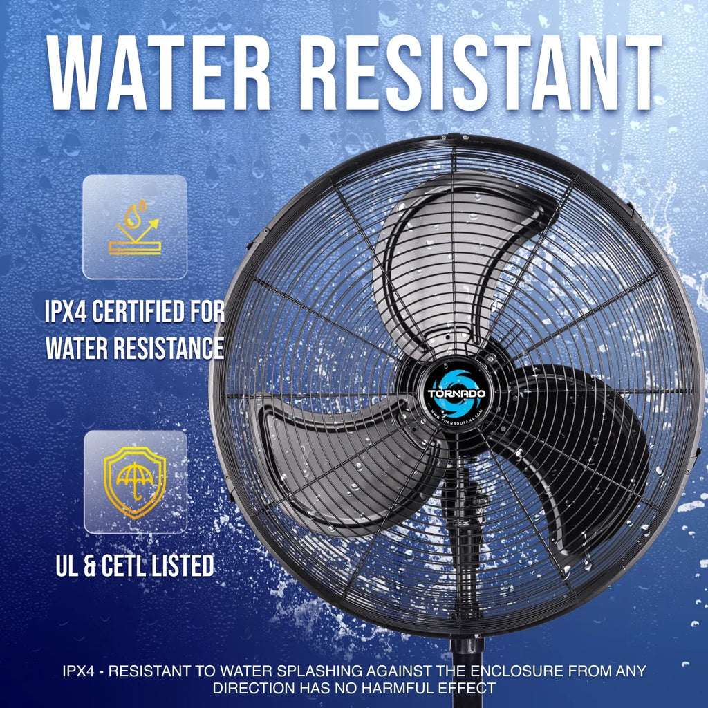 2026 NewTornado - 20 Inch High Velocity Metal Oscillating Pedestal Fan - Commercial, Industrial Use Water-Resistant