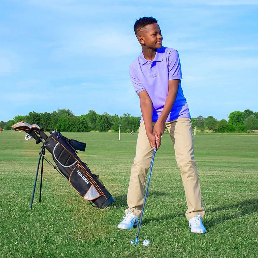 2026 NewPGA Tour Right-Handed 10 Piece Kids Golf Club Stand Bag Set; Player Height 4'8 - 5'2", Ages 8-12