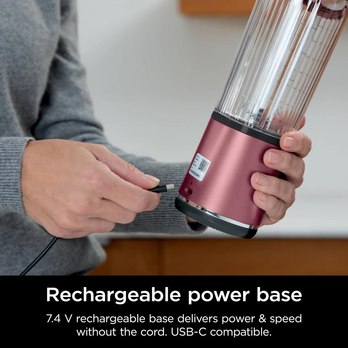 2026 NewNinja Blast Portable Blender, Cordless, 18oz. Vessel, Personal Blender for Shakes & Smoothies, BPA Free, Leakproof Lid & Sip Spout, USB-C Rechargeable, Dishwasher Safe Parts, Metallic Purple,