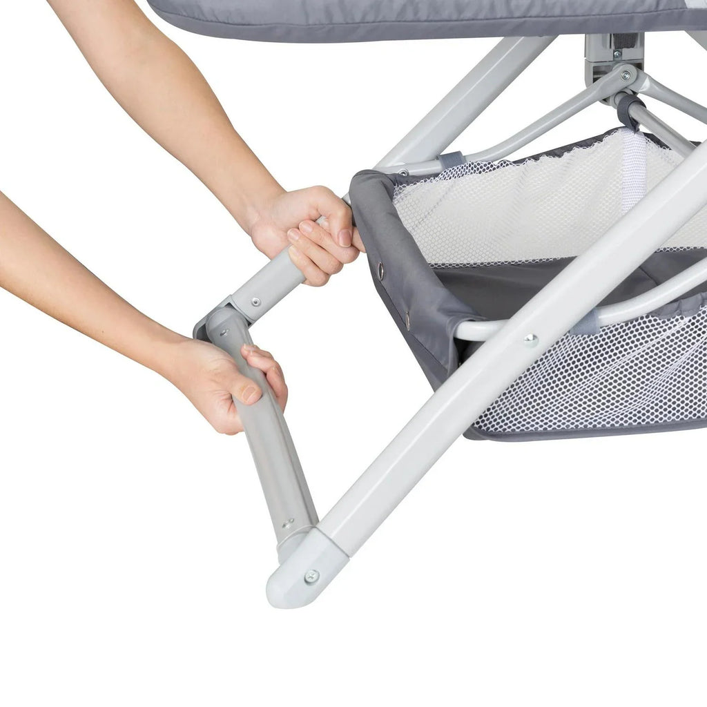 2026 NewBaby Trend Quick Fold 2-in-1 Rocking Bassinet with Travel Bag - Shadow Stone Grey