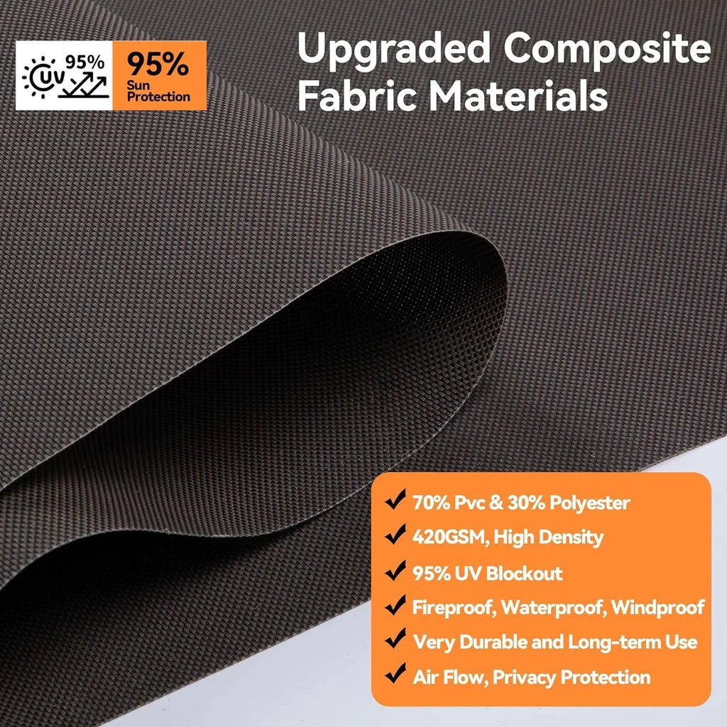 2026 NewSuperjoe Outdoor Roller Shade for Patio, Cordless Blackout Waterproof Blind, UV Block, 4'L x 6'W