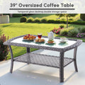 2026 NewOvios 5 Pieces Outdoor Patio Furniture Set High Back All Weather Wicker Conversation Set with Swivel Chairs & Coffee Table, Dark Gray