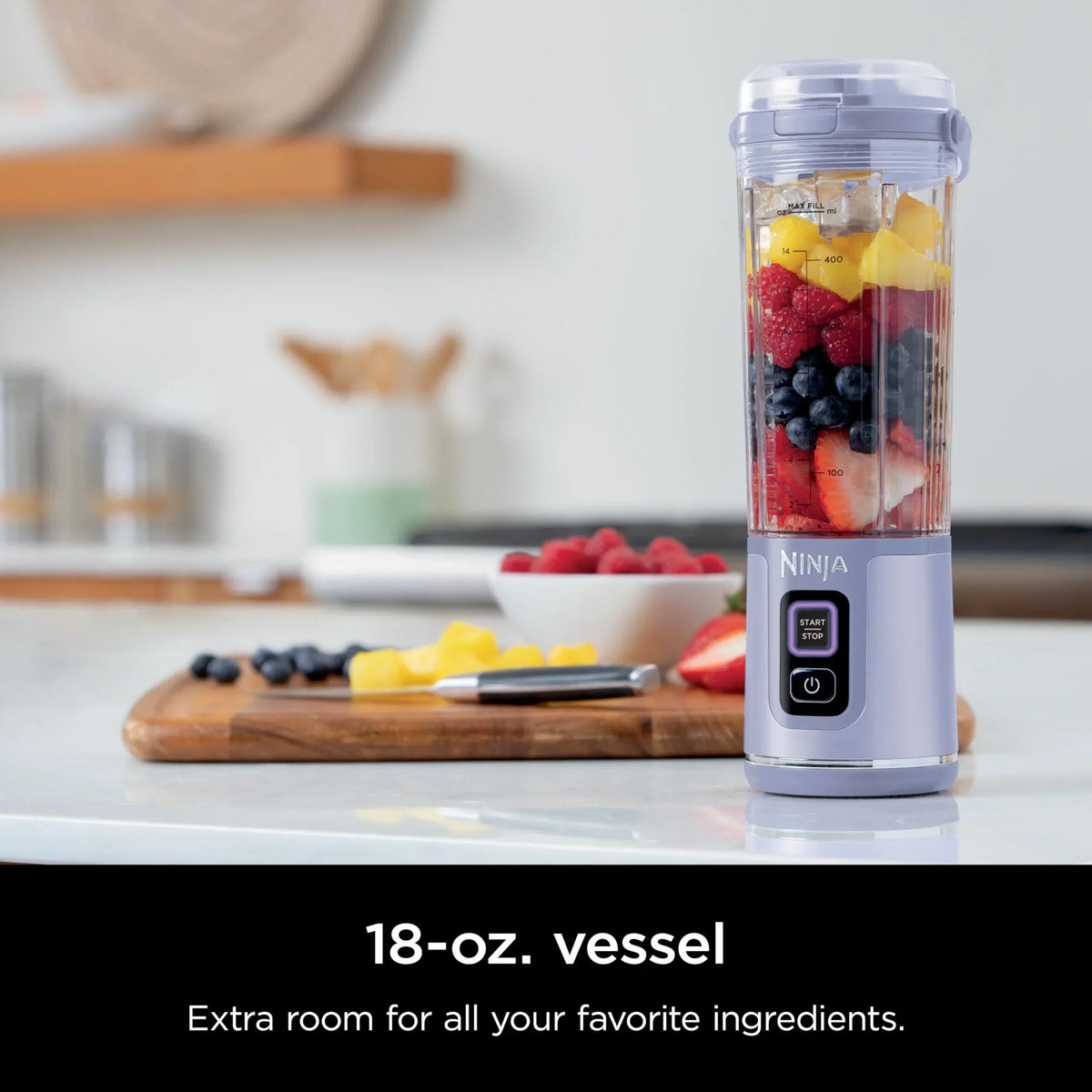 2026 NewNinja Blast Portable Blender, Cordless, 18oz. Vessel, Personal Blender for Shakes & Smoothies, BPA Free, Leakproof Lid & Sip Spout, USB-C Rechargeable, Dishwasher Safe Parts, Metallic Purple,