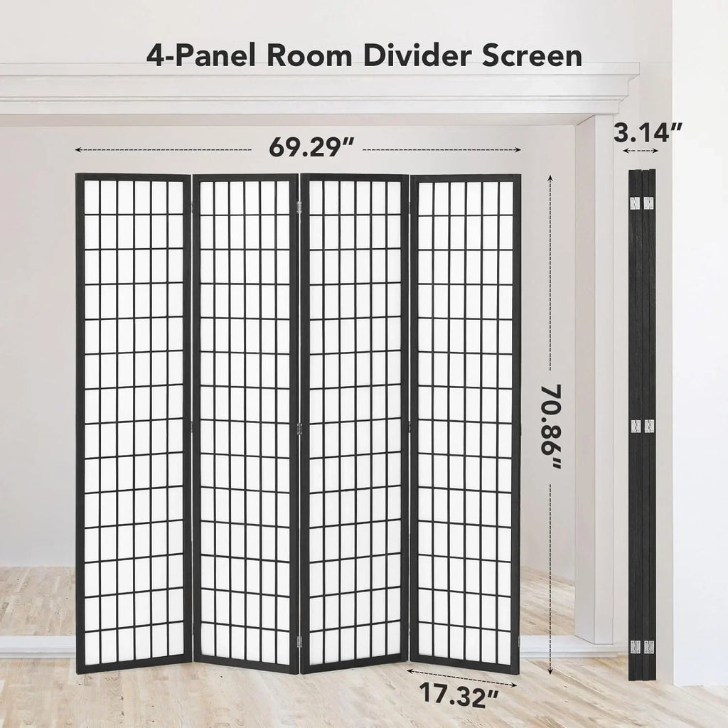 2026 NewJOSTYLE Room Divider Wall Shoji Screen, 6 Panel Folding Privacy Screen for Room Separation, Japanese Wood Room Divider Screen, 5.9 Ft, Natural