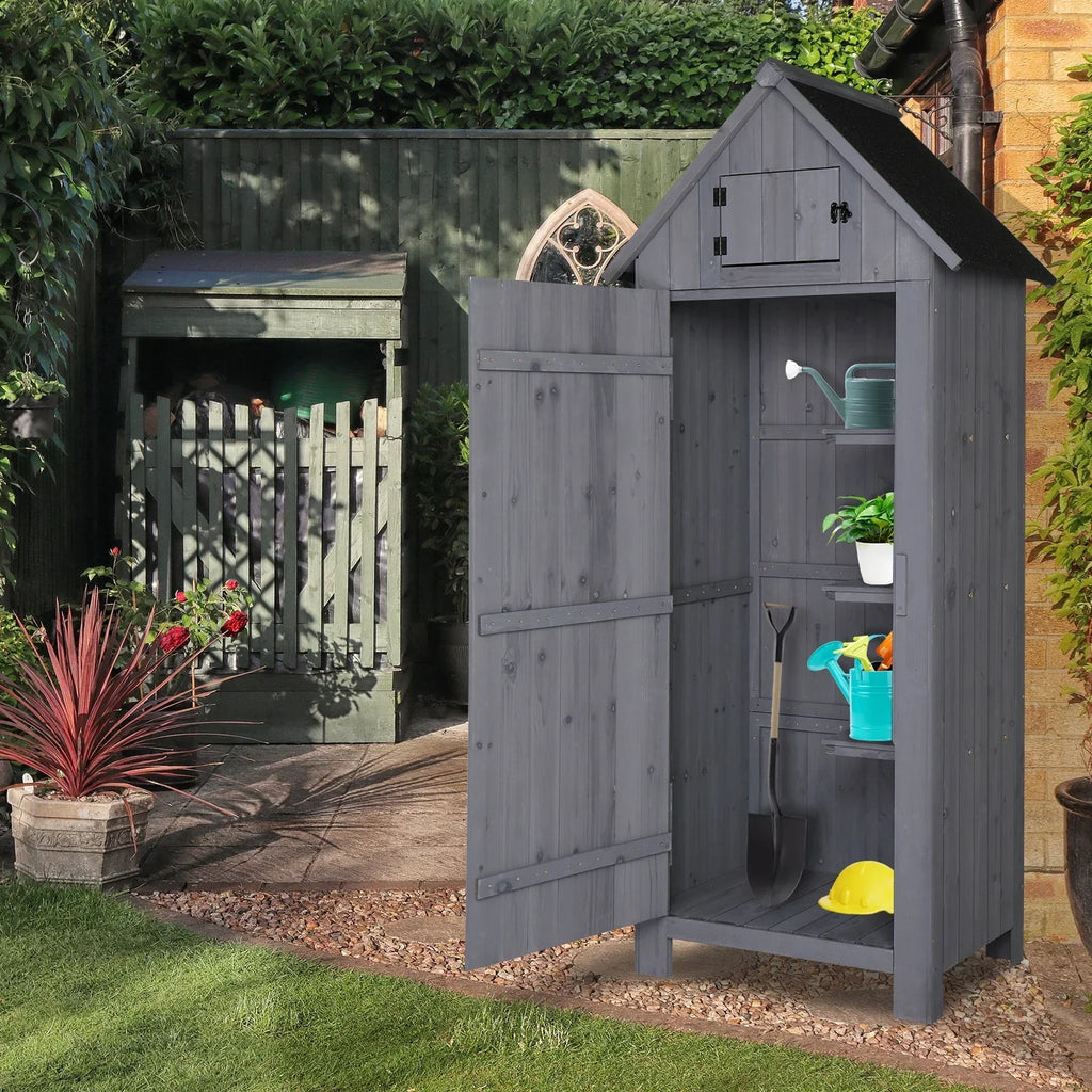 2026 NewiTopRoad 70in Outdoor Storage Shed for Garden Tools, Wooden Patio Shed Lockers