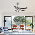 2026 NewParrot Uncle 52-Inch Contemporary Chrome Ceiling Fan with Integrated LED Lights and Remote Control