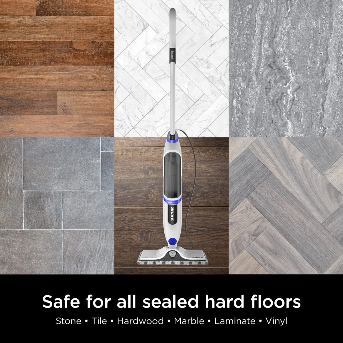 2026 NewShark SteamSpot Steam Mop with Steam Blaster for Sealed Hard Floors, XL Removable Tank, Washable Dirt Grip Pad, 2 Modes,S2000