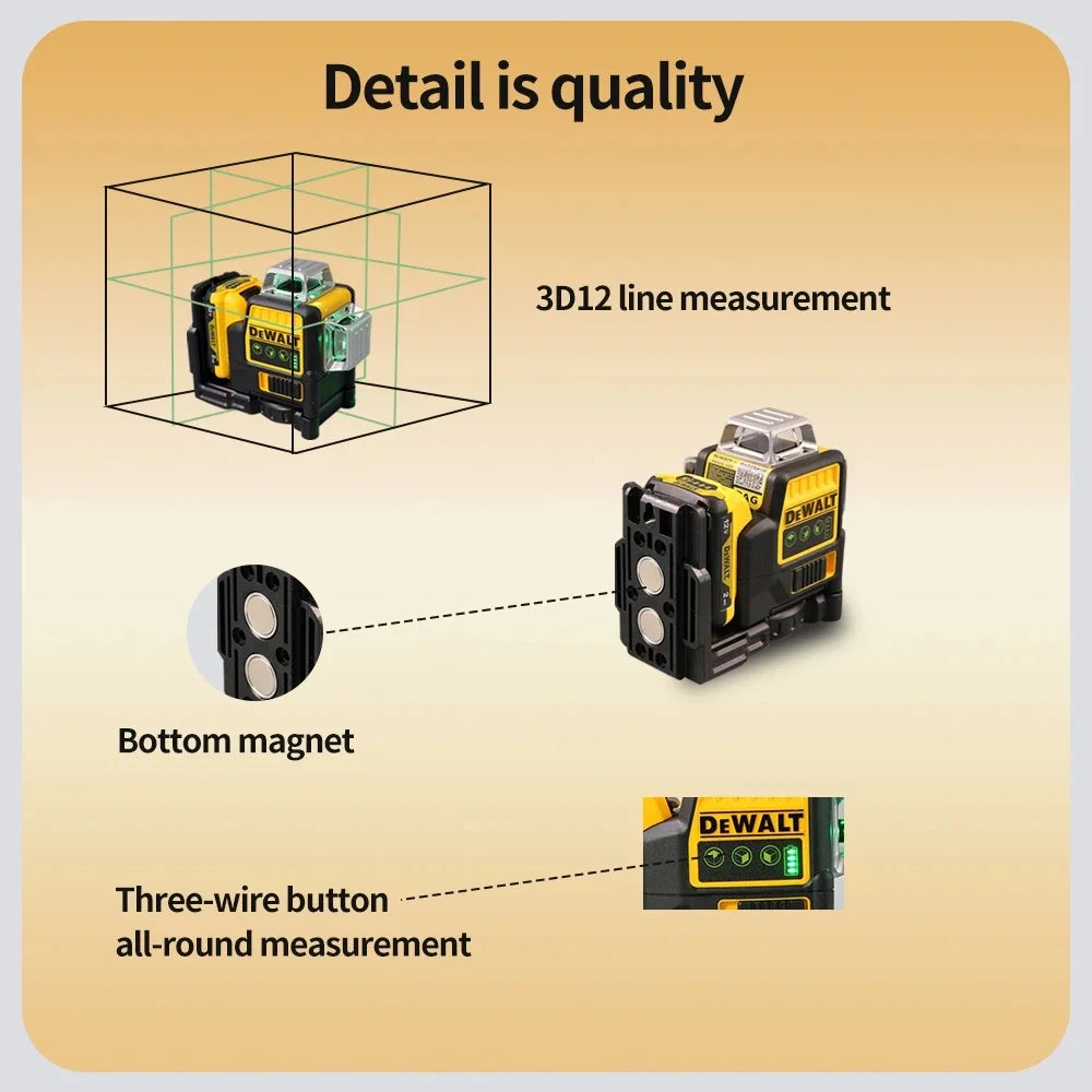 2026 NewDeWalt DW089LG 12V Max Laser Level, 3-Way 360 Green Degrees Professional Architectural Laser, Rotary and Linear Laser Levels. for Laser for Home Renovation Layout or Architectural Design