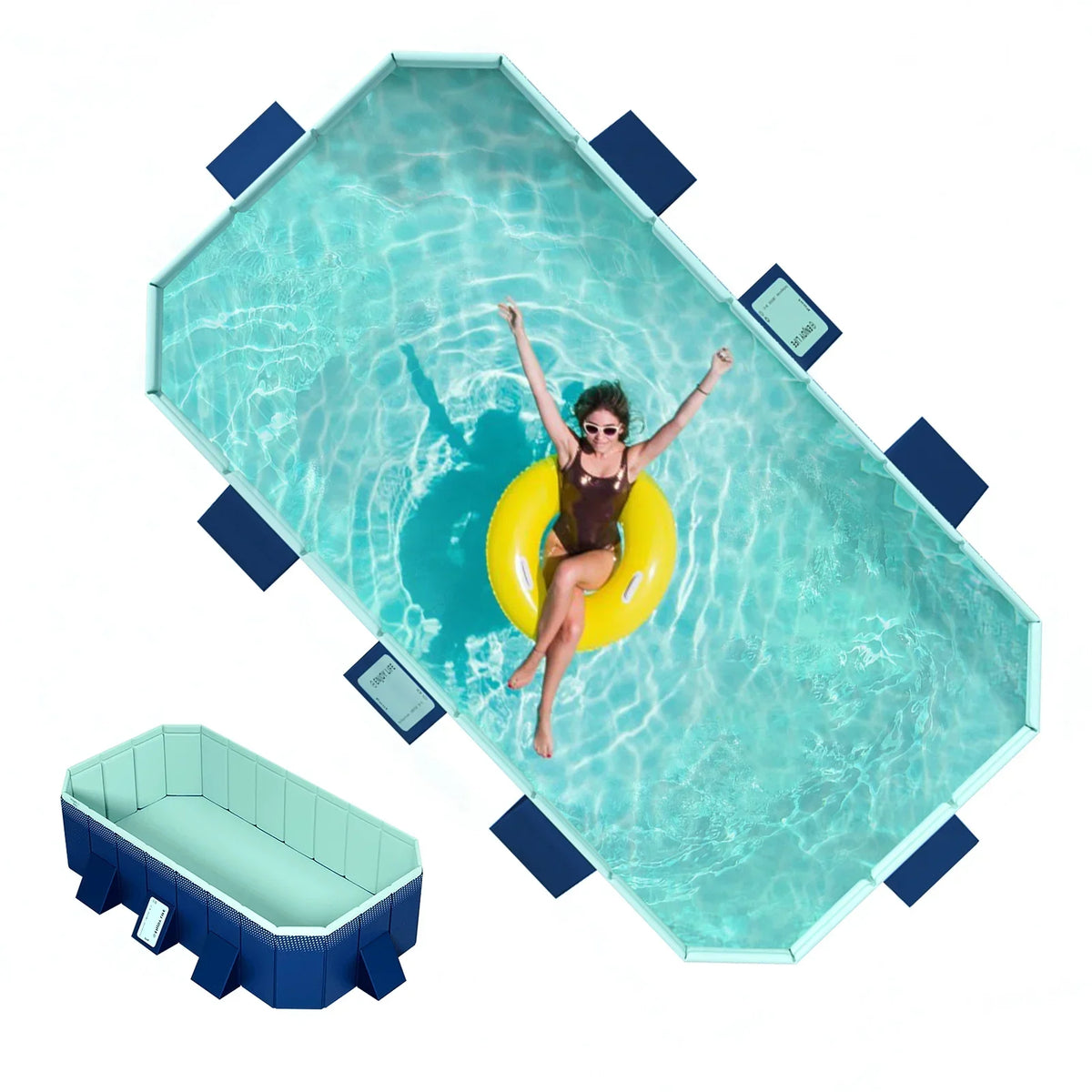 2026 Newmwptoo Foldable Swimming Pool, Installation-free Portable Kids Swimming Pool, Collapsible Inflatable-Free Large Pool, for Adult Puppy Garden Patio