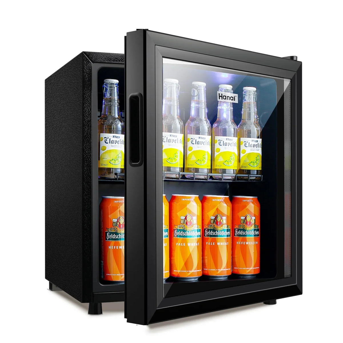 2026 New62-Can Beverage Cooler and Refrigerator, Small Mini Fridge for Home, Office or Bar with Glass Door and Adjustable Removable Shelves，Perfect for Soda Beer or Wine, Stainless Steel, 1.6 Cu.Ft.