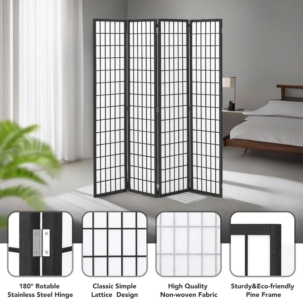 2026 NewJOSTYLE Room Divider Wall Shoji Screen, 6 Panel Folding Privacy Screen for Room Separation, Japanese Wood Room Divider Screen, 5.9 Ft, Natural