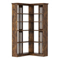 2026 NewEuKer 5 Tier Corner Bookcase, L-Shaped Bookshelf with Large Storage Capacity for Living Room, Bedroom, Office (Half Panel, Retro Brown)